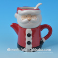 Jarra de leche de cerámica de Santa Claus y azúcar con cuchara